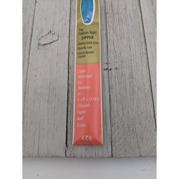 Vintage J&P Coats Neck Opening Metal Zipper 18" Parakeet 132-A Blue - Picture 3 of 4